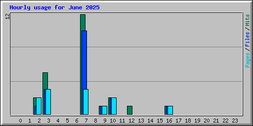 Hourly usage for June 2025