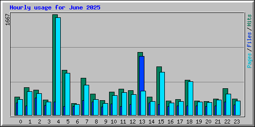 Hourly usage for June 2025